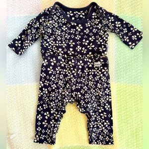 Granelito Organic Pima Cotton Peru One piece Bodysuit and pants Navy w/ flowers